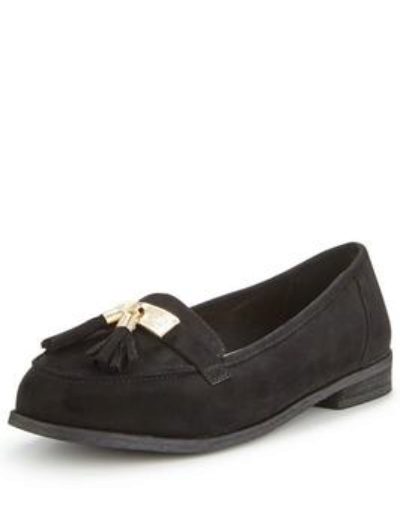 So Fabulous Lynda Extra Wide Fit Tasseled Loafer - Black